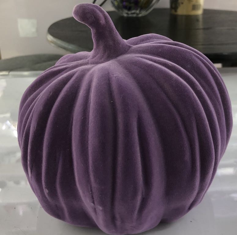 厂家最新款植绒南瓜陶瓷工艺品摆件