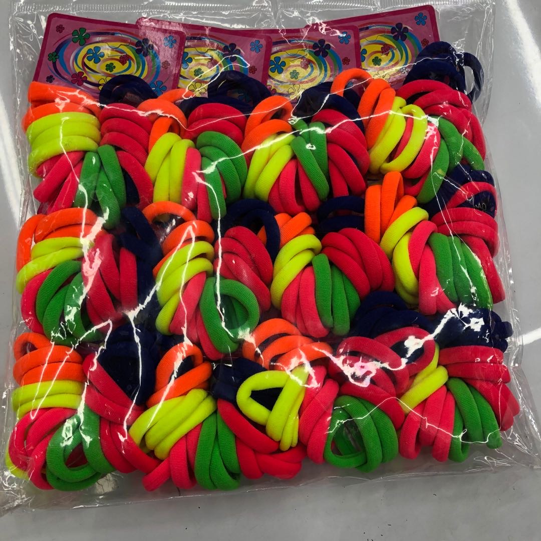 Manufacturers direct multi - color seamless hair ring high elastic rubber band creative hair lead rope polyester rubber band thumbnail