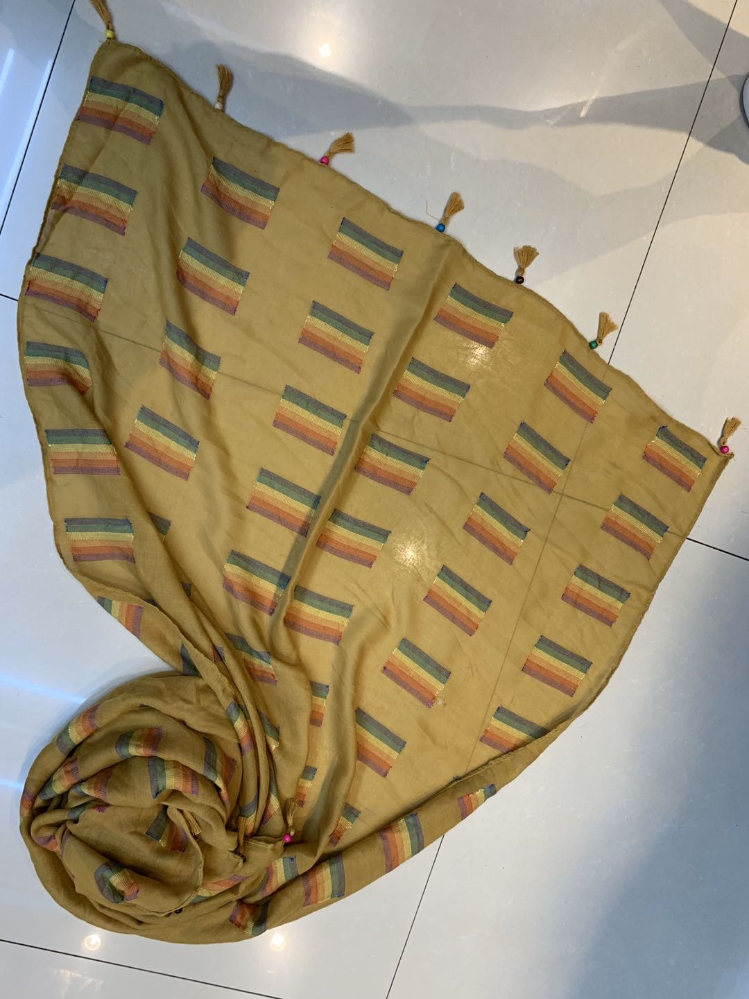 Women's Scarf Fashion Everything Fashion Explosion Rainbow Scarf Hanging Beard Beads