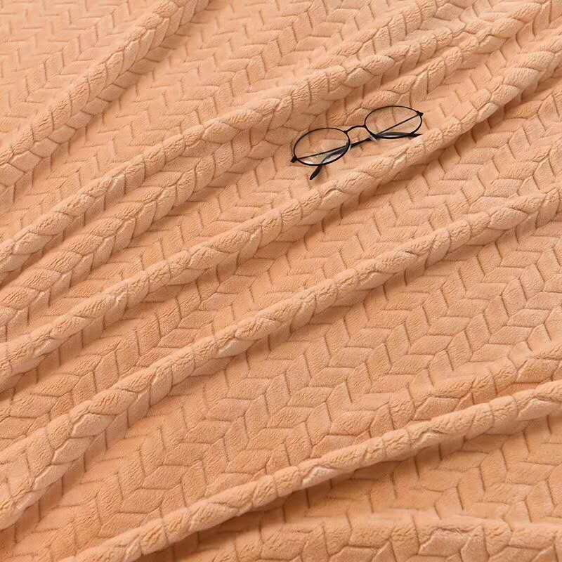 纯色条纹款法莱绒毛毯200*230