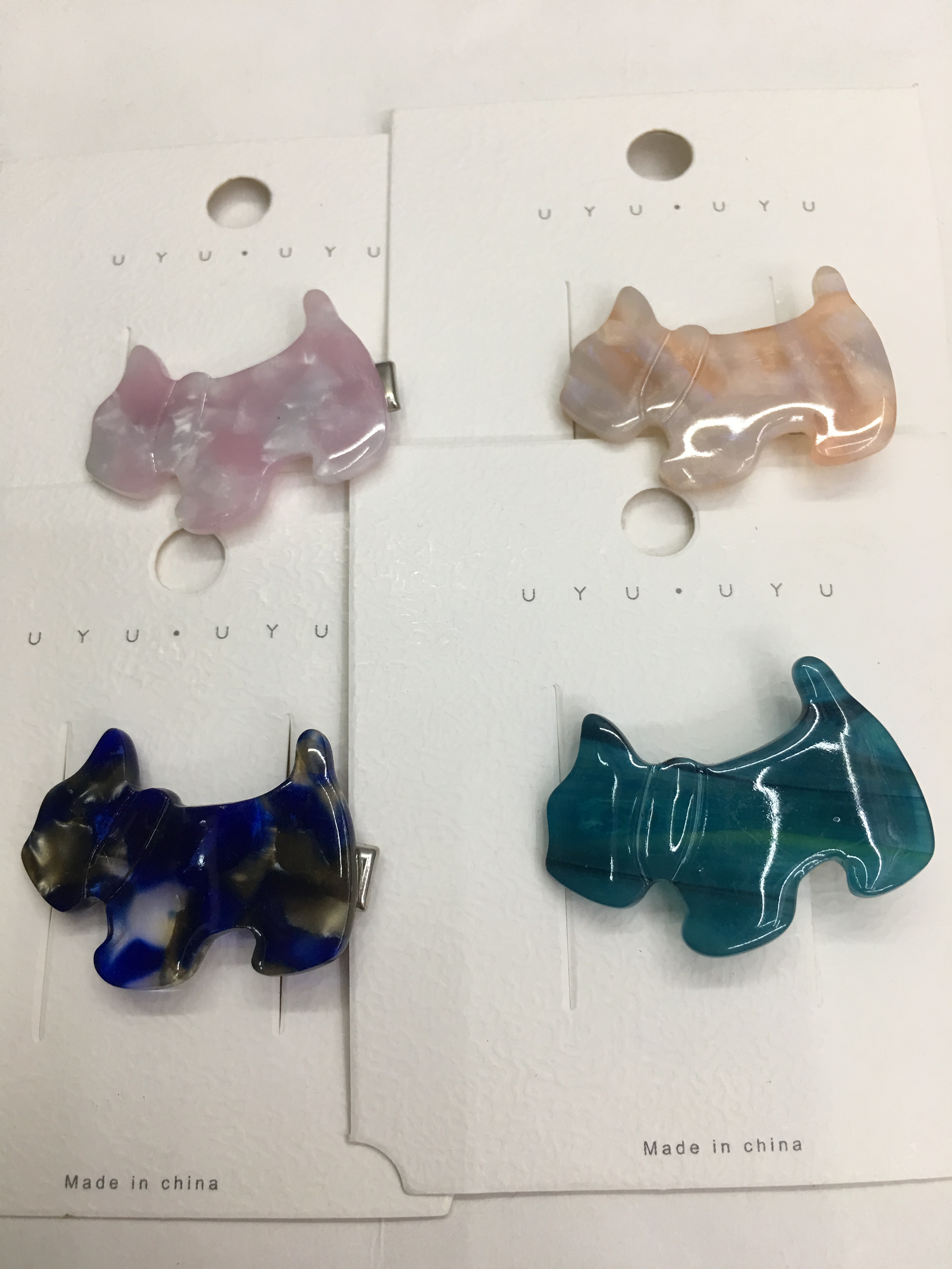 ins风大理石纹发夹动物造型边夹刘海夹发卡女鸭嘴夹韩国发饰