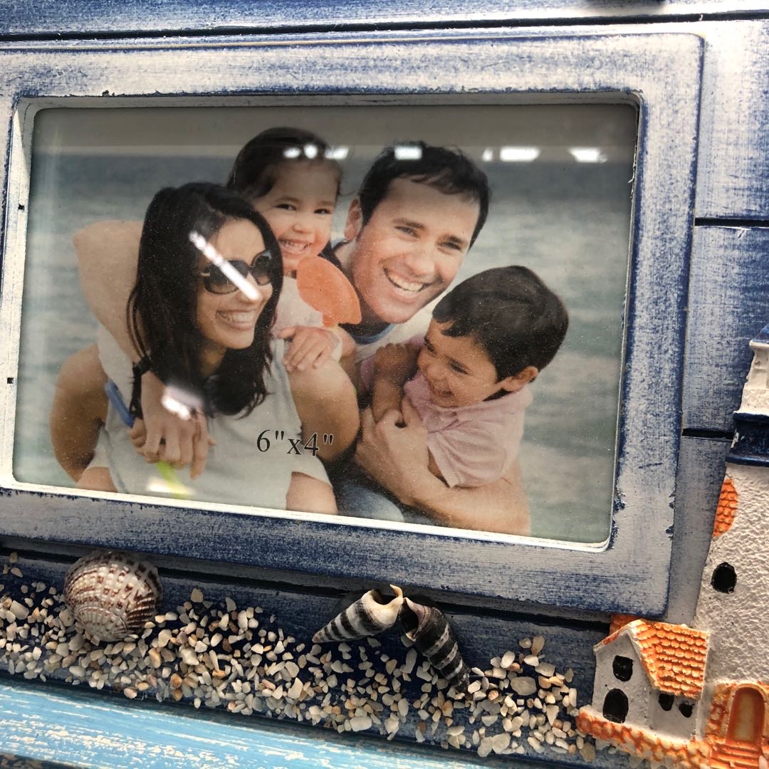 Light Tower Mediterranean Style Swing Picture Frame Decoration Creative Boat Frame Sea Wind Wooden Sailboat Swing Table Decorative Photo Frame details Picture