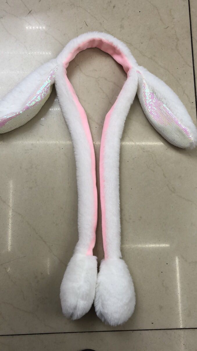 Plush toy figurine pendant, the same style as the popular Douyin bag, sequined rabbit ear headband, small doll plush pendant, creative gift