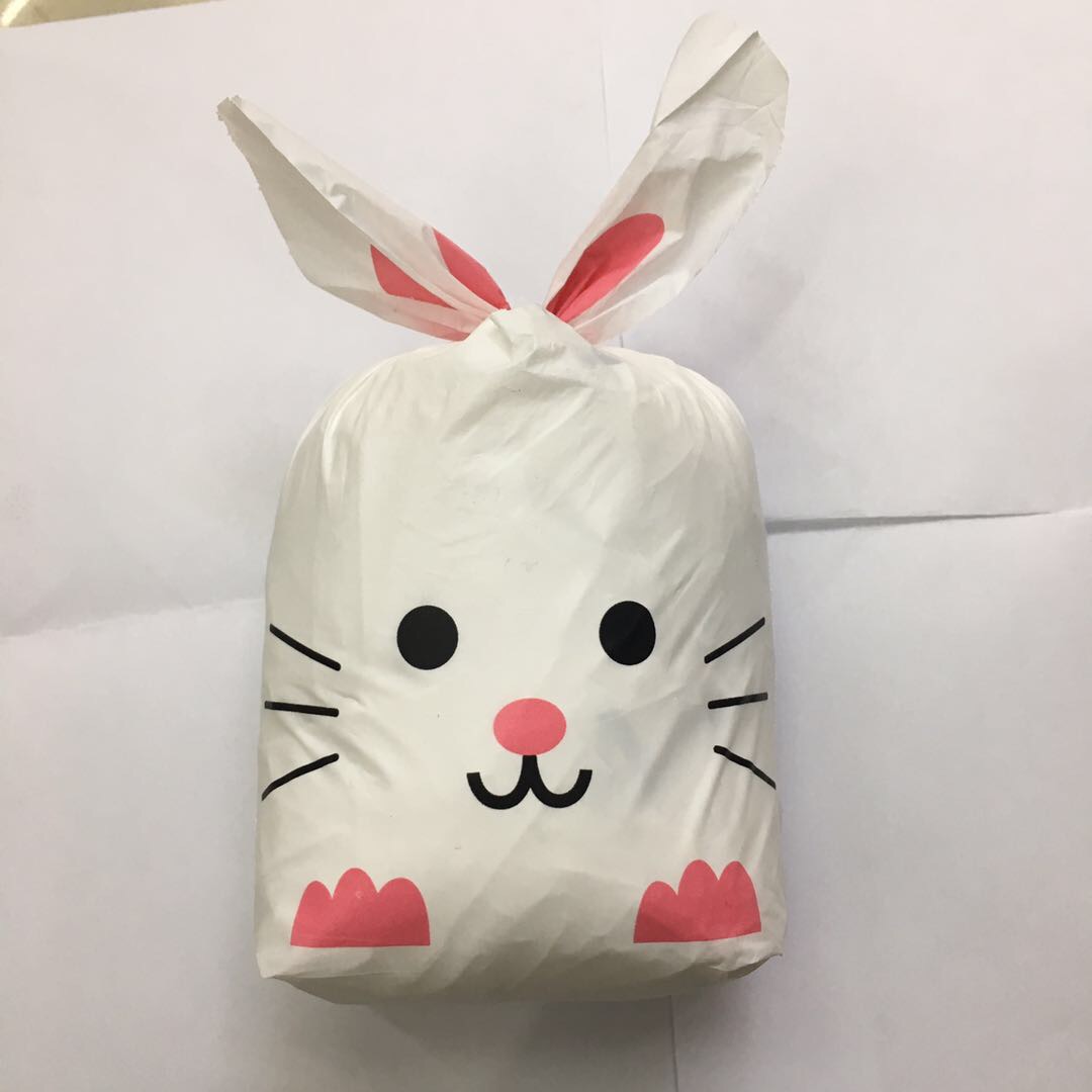 可定制卡通白粉小兔兔环保彩色塑料袋尺寸可选图