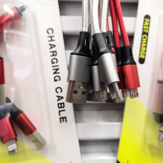 三合一数据线可伸缩收纳便携一拖三充电线快充安卓t苹果小米细节图