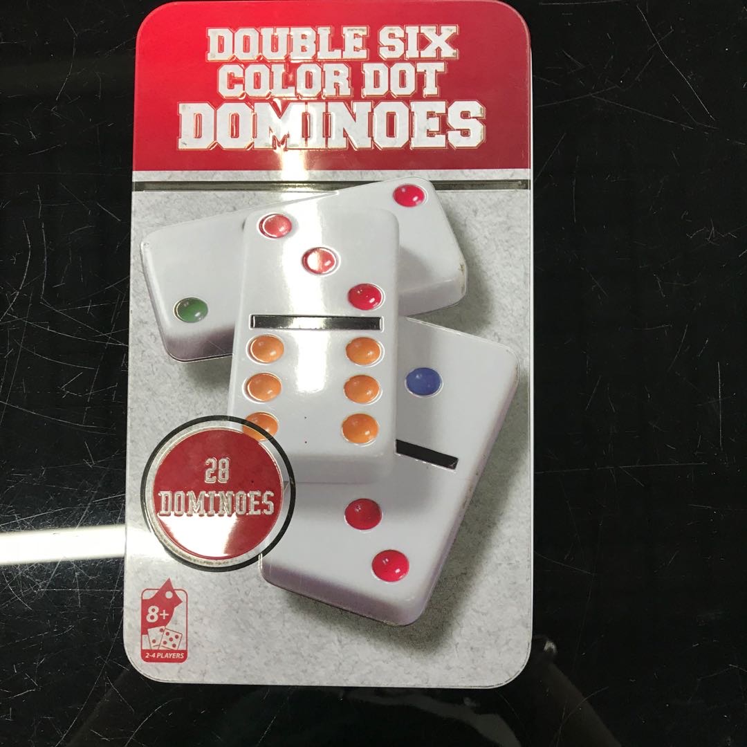 铁盒白彩 5010多米诺/DOMINO/28张骨牌/积木双图