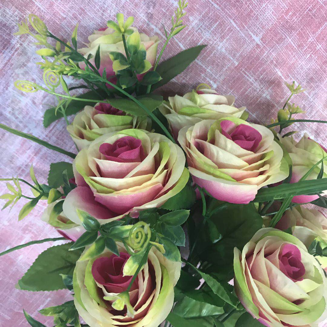 妮华花行仿真花婚庆花墙插花配材厂家直销塑料绿植装饰花摆件