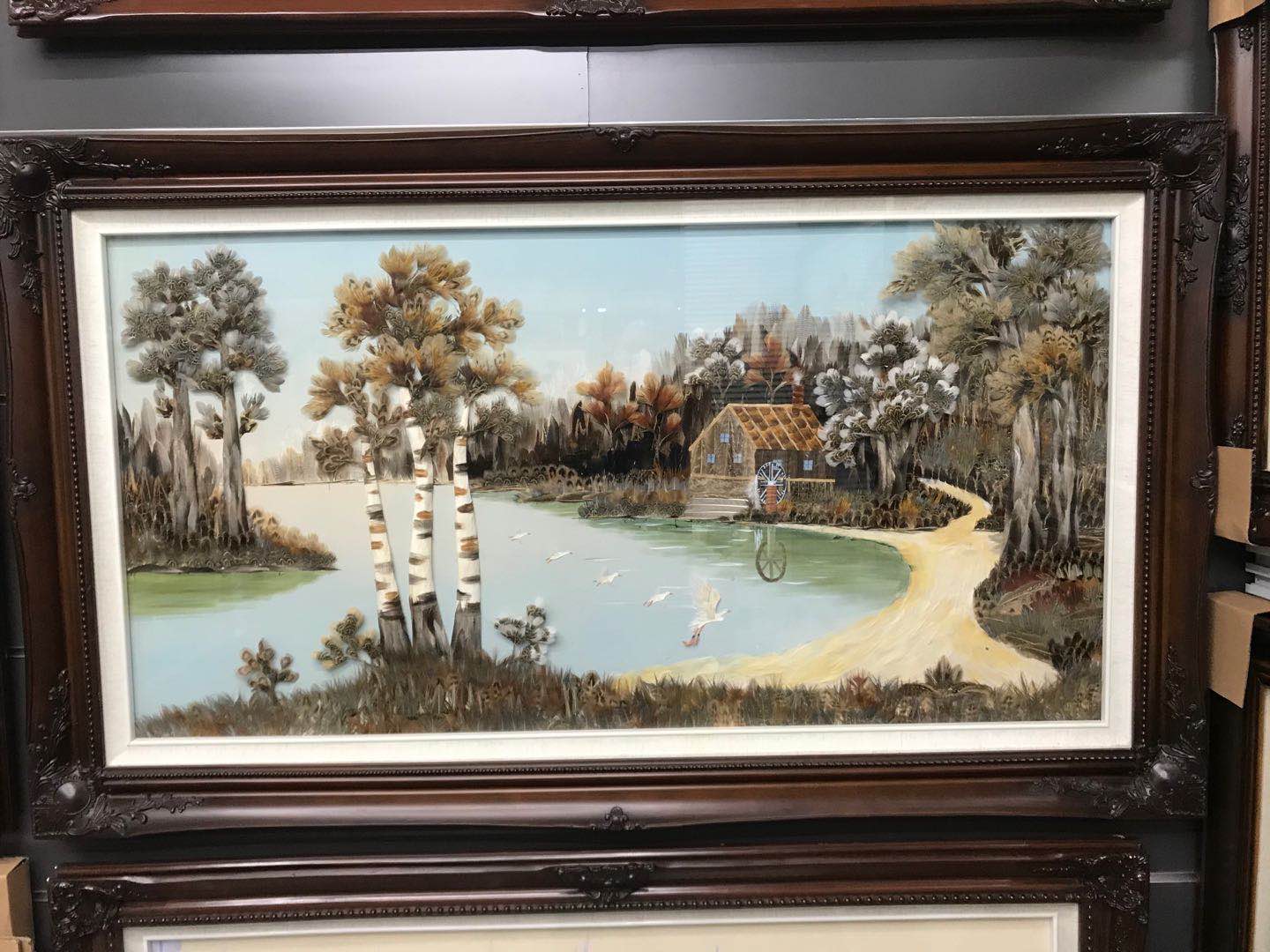 义乌大森装饰画业80X130cm羽毛装饰画