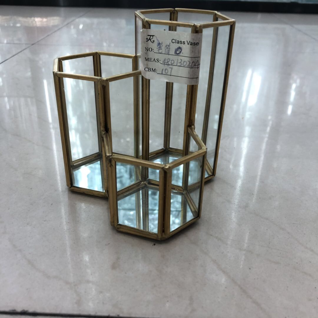 Metal makeup brush box, popular glass storage box, dust-proof home desktop dressing table