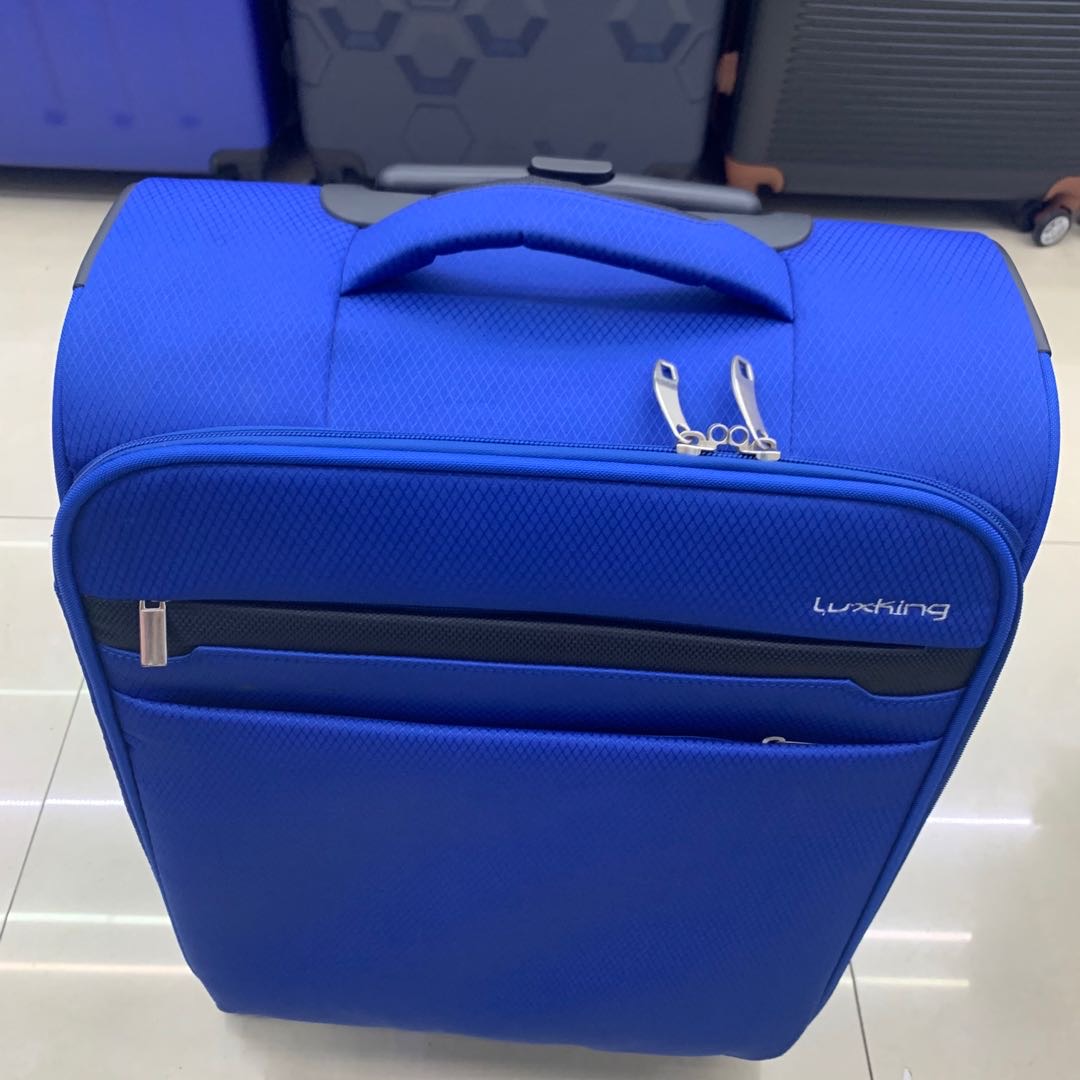 蓝色旅行箱三件套装花纹万向轮无锁行李箱产品图