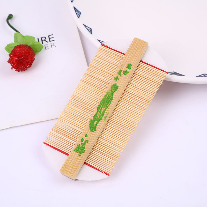 Bamboo Grate Encryption Comb Ultra-Dense Tooth Comb Old Fashioned Dandruff Comb Two Yuan Wholesale Store Specification drawing