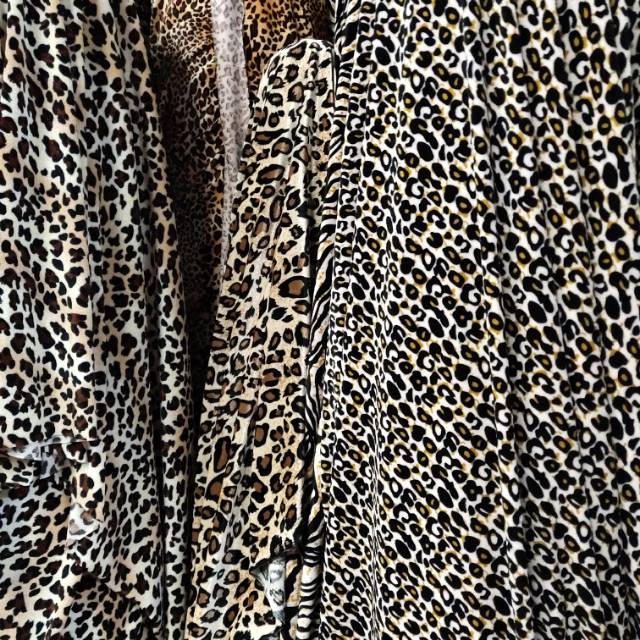 Leopard print fleece knitted fabric for headwear and accessories