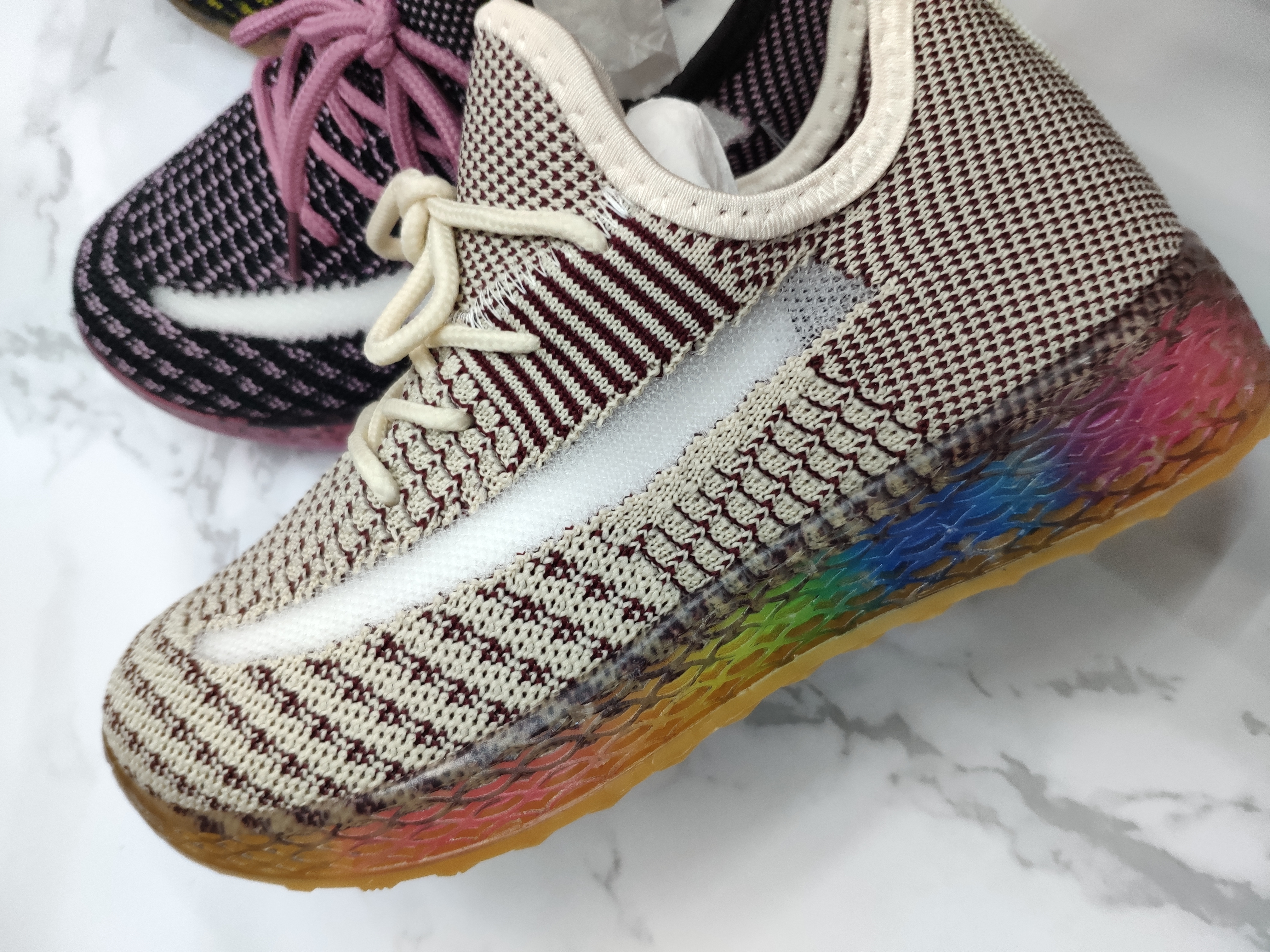 Foreign Trade Wholesale Children's Big Children's Woven Shoes Light Breathable Lace-Up Color Sole Men's And Women's Shoes details Picture