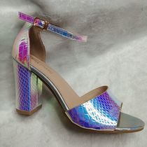 Pink blue flip-flop sandals ladies super high heels with thick toe sexy belt party versatile fish scale flip-flop sandals