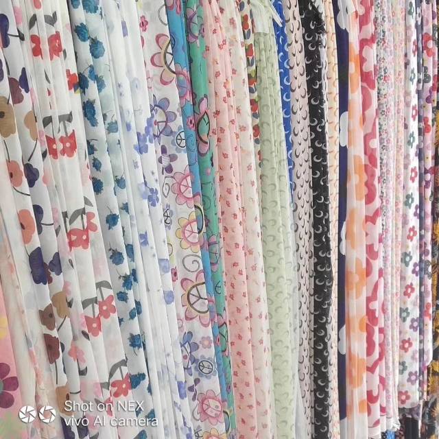 Korean Mesh Printing Brocade Spandex Pattern Optional Fabric Suitable For Making Clothing Fabric details Picture