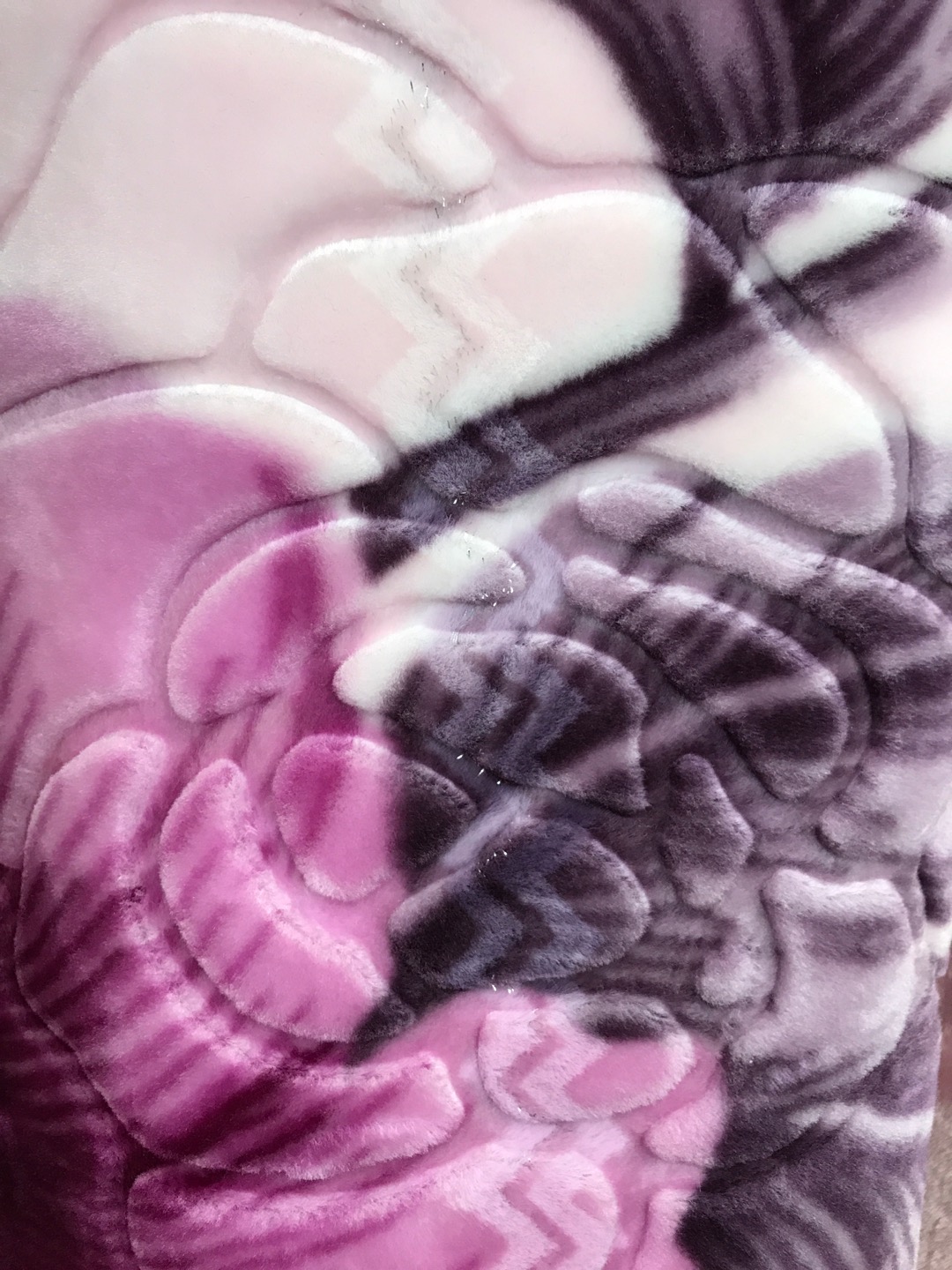 Close-up of Embossed Flower Pattern on Weighted Blanket