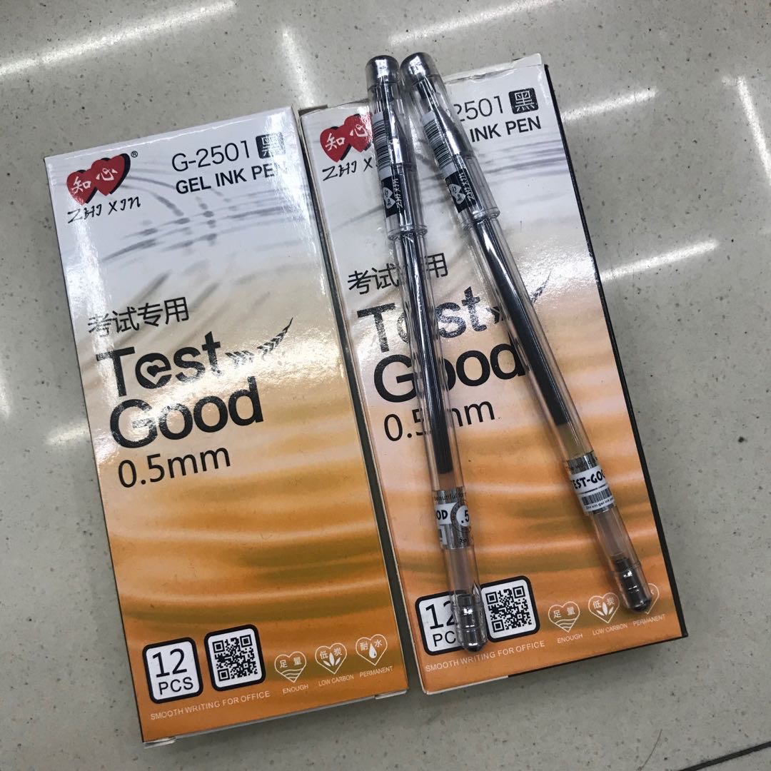 Oracle Stationery Office Culture Writing Tool Neutral Pen Authentic Zhixin 0.5 Neutral Pen 2501 Full Syringe Water Pen Refill Student Pen For Exam Finance Black Signature Pen Specification drawing