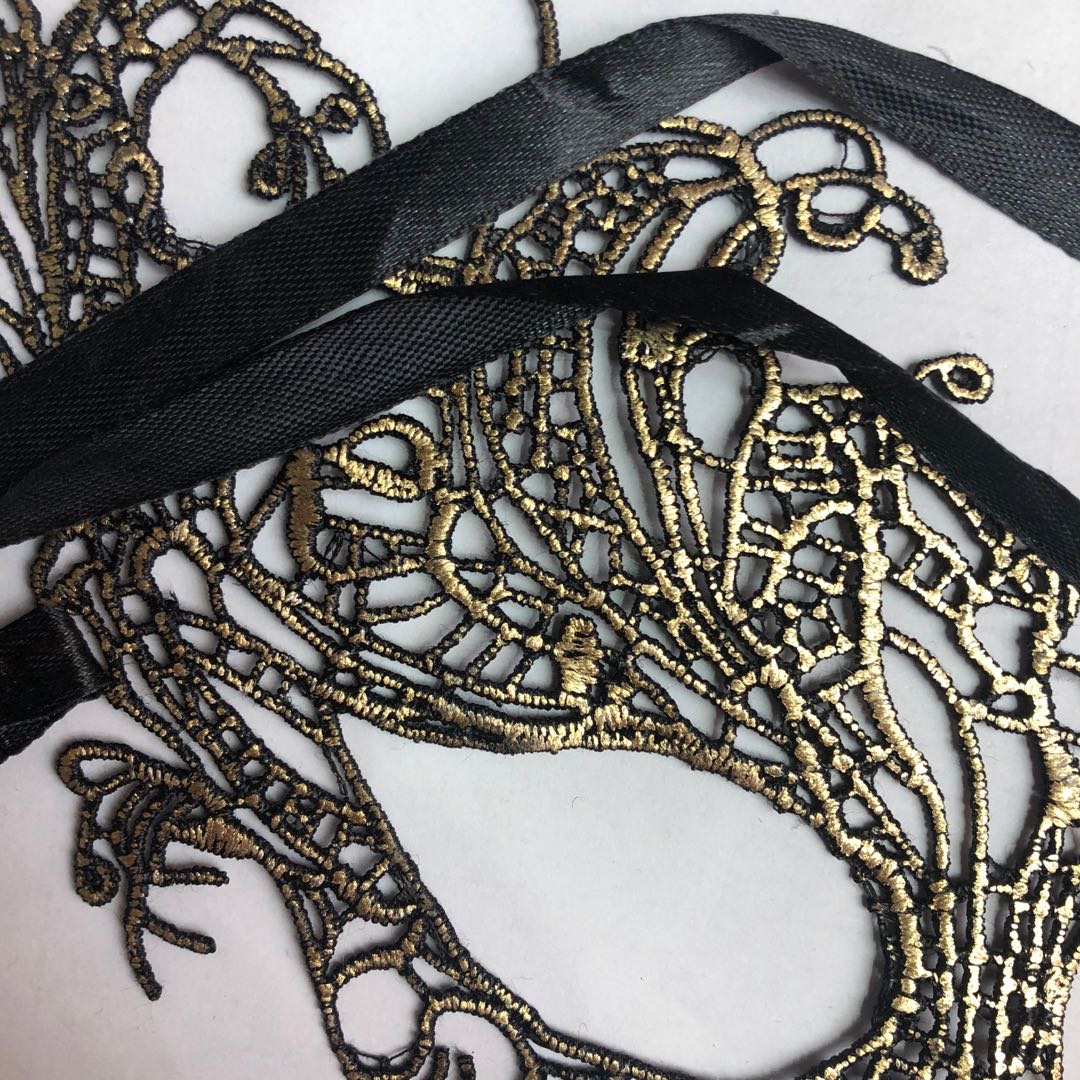 化妆舞会黑金性感面具复古面具cosplay道具厂家直销产品图