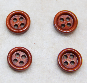 Natural Wood Button Round Button With Thin Edge Four Eyes Button details Picture