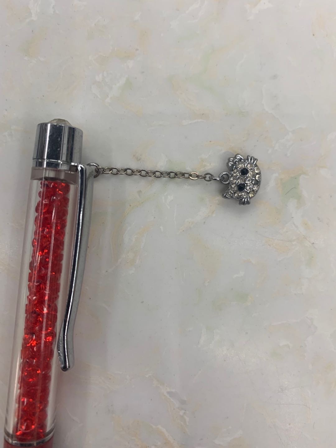 蓝色经典按动圆珠笔办公子弹头原子笔产品图