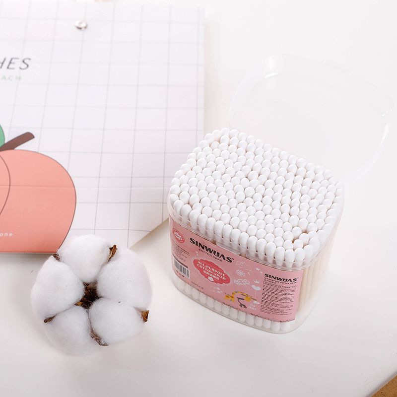 200支竖方竹棒棉签鑫汇棉签化妆棉花棒化妆清洁掏耳朵产品图