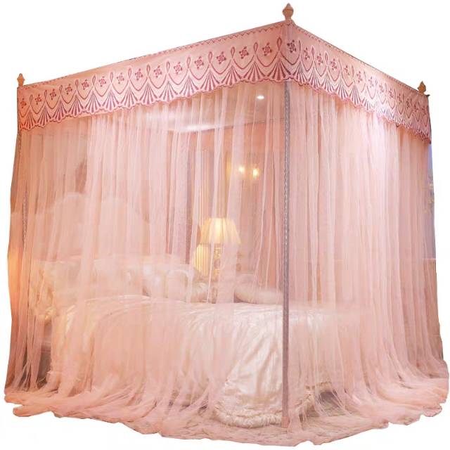 落地新款蚊帐 家用1.5m床公主风1.8m网红支架纹账2米加密加厚1.2