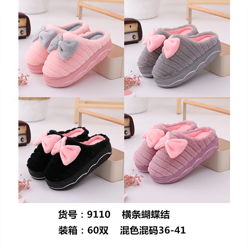 New cotton slippers for women's winter home use, indoor couple anti-slip floor Specification image