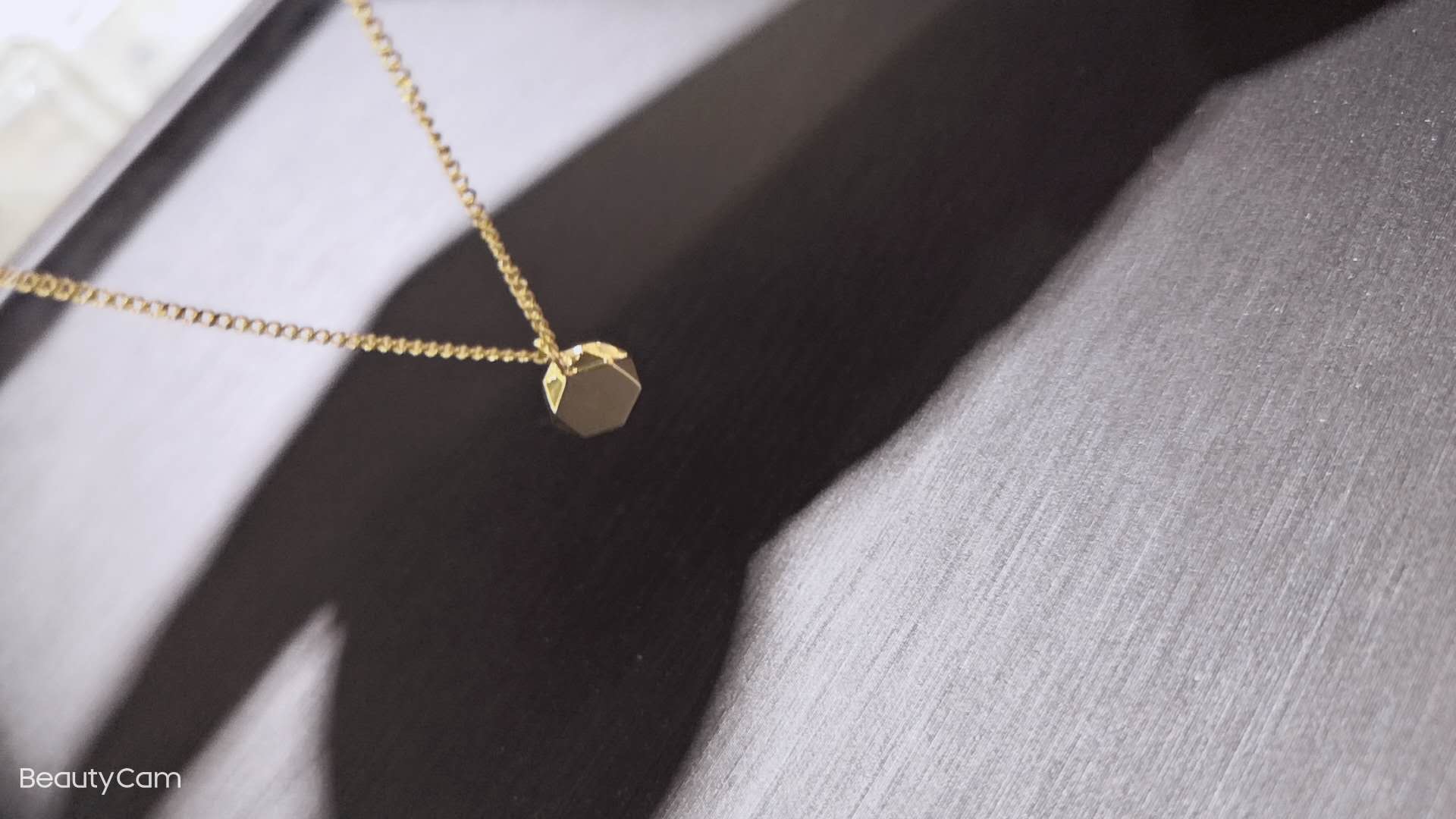 14K Gold Geometric Solid Necklace! Ins Wind Specification drawing