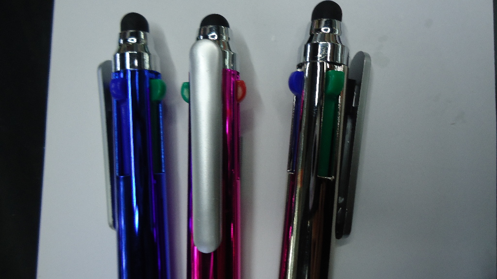 Three-Color Touch Screen High-Quality Environmental Protection Plastic Hook Ballpoint Pen
