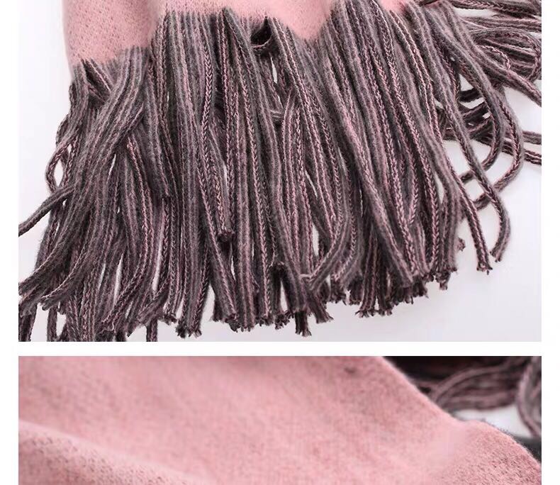Women's Fashion Trend Casual All-In-One Knitted Thickened Double Sided Scarf Shawl details Picture