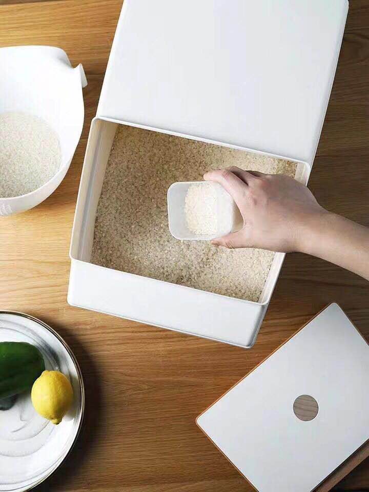 翻盖无毒安全米箱家用储米箱子樟木盖简约时尚造型细节图