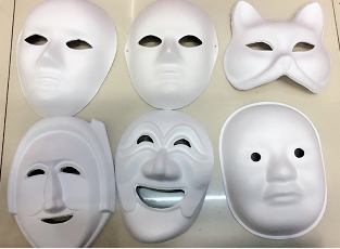 环保纸浆填色面具儿童手绘面具DIY细节图