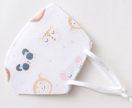 White cartoon animal logo baby mask for children, girls and boys, pure cotton special adult gauze for girls and infants, breathable and washable. [Exclusive for foreign trade] Civilian, civilian, civilian