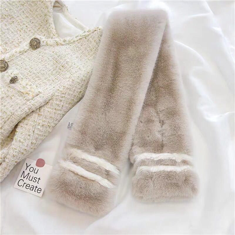 Women's Fashion Trend Casual With Faux Fur Winter Korean Scarf details Picture