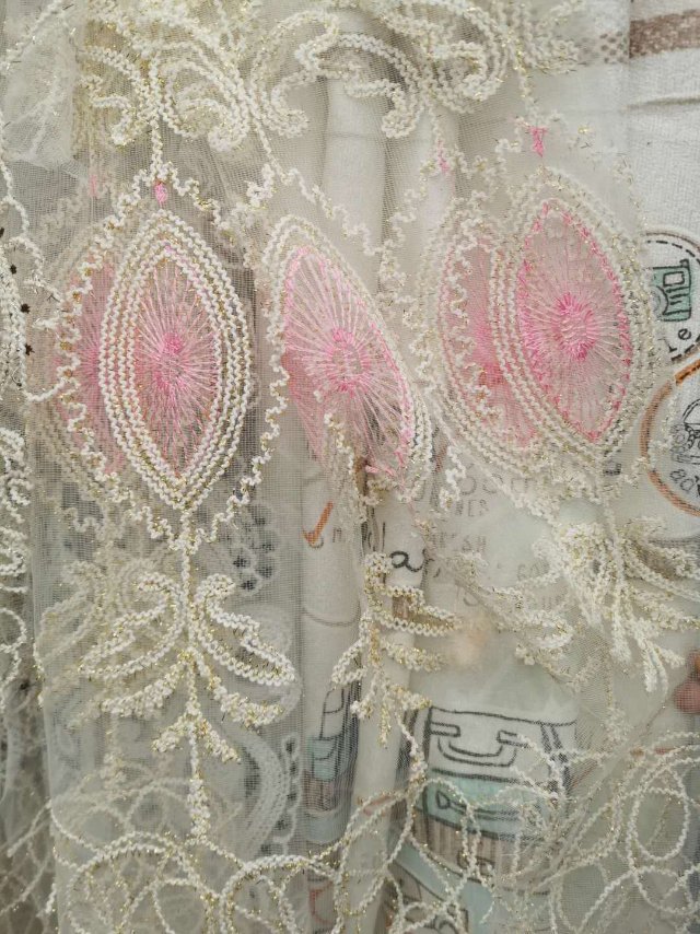 Embroidery Shading Curtain Cloth Solid Color Simple Living Room Heat Insulation Shading Rental Bedroom details Picture