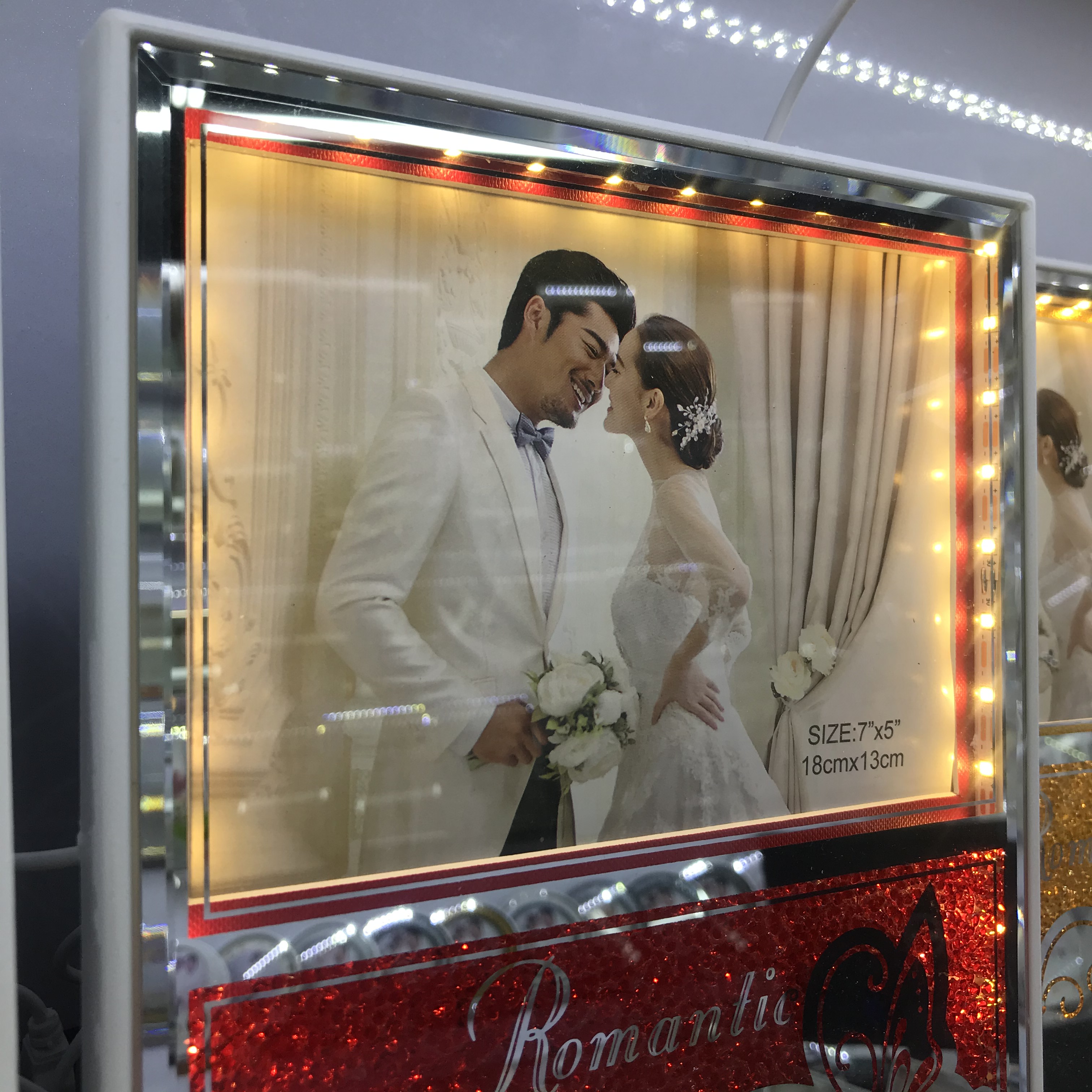 创意发光插电韩版艺术相框桌面摆台新房相框写真相架婚纱照片框细节图