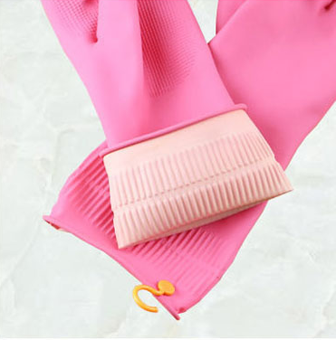 Durable Household Cleaning Gloves For Washing Dishes Rubber Latex Waterproof Laundry Gloves With Hooks Specification drawing