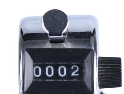 Table counter with metal shell and plastic base Mechanical human flow counter