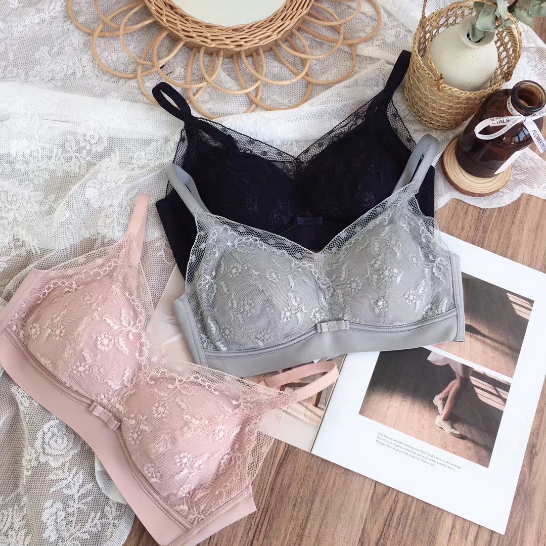 Summer Thin Girl Sweet Lace Bra Underwear Comfortable Breathable Maintenance Bra
