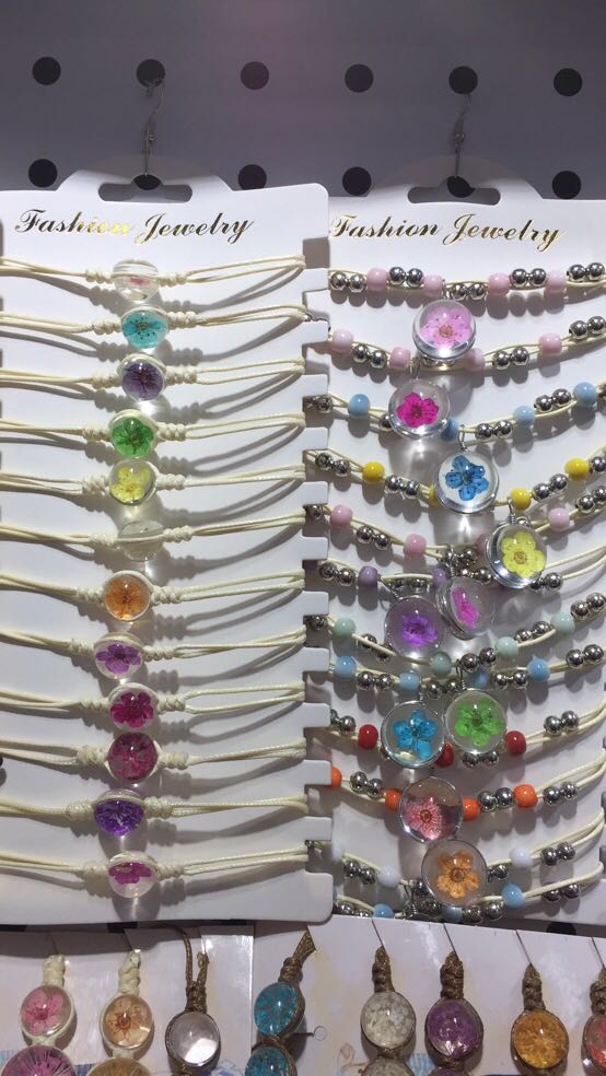 Copper acrylic dried flower single bracelet for jewelry accessories Specification image