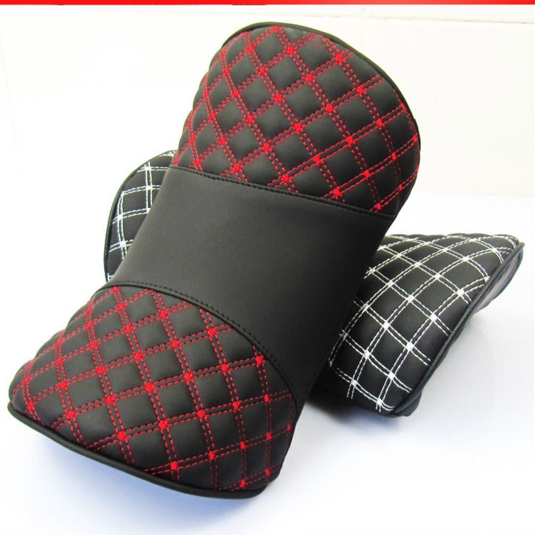The interior of the car is a U-shaped red wine car headrest. The price of a single piece is a leather red wine headrest details Picture