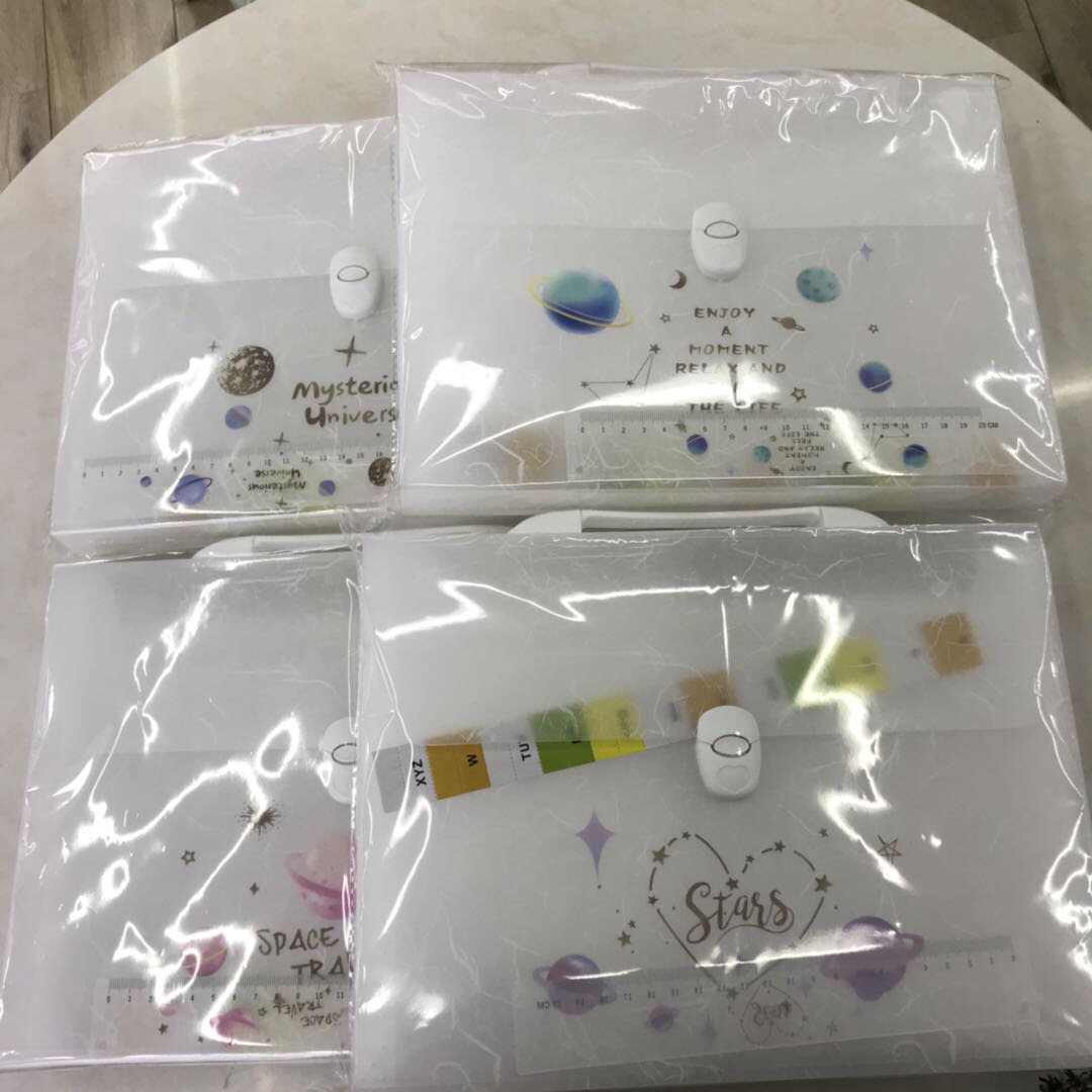 珠铃鸟文件夹风琴包可置放文具书本等印花元素