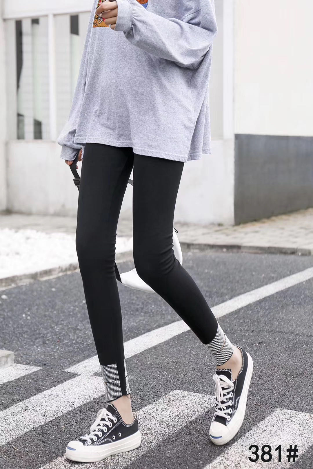 韩版黑色弹力瑜伽裤春款修身健美打底裤外穿显