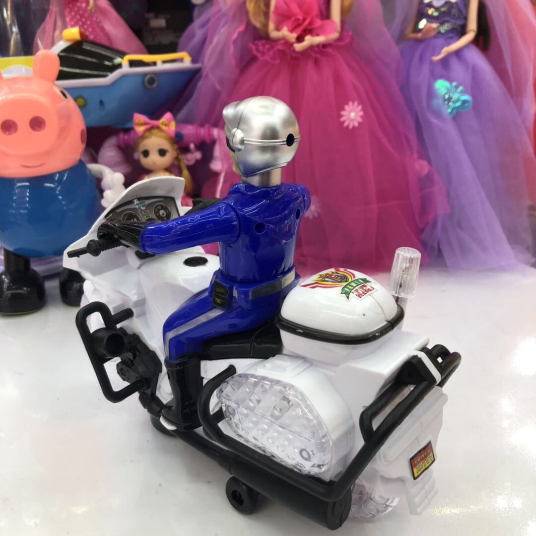 Electric omnidirectional police, patrol police on motorcycles, electric motorcycles, lights, music, motorcycle police cars, toys Specification image