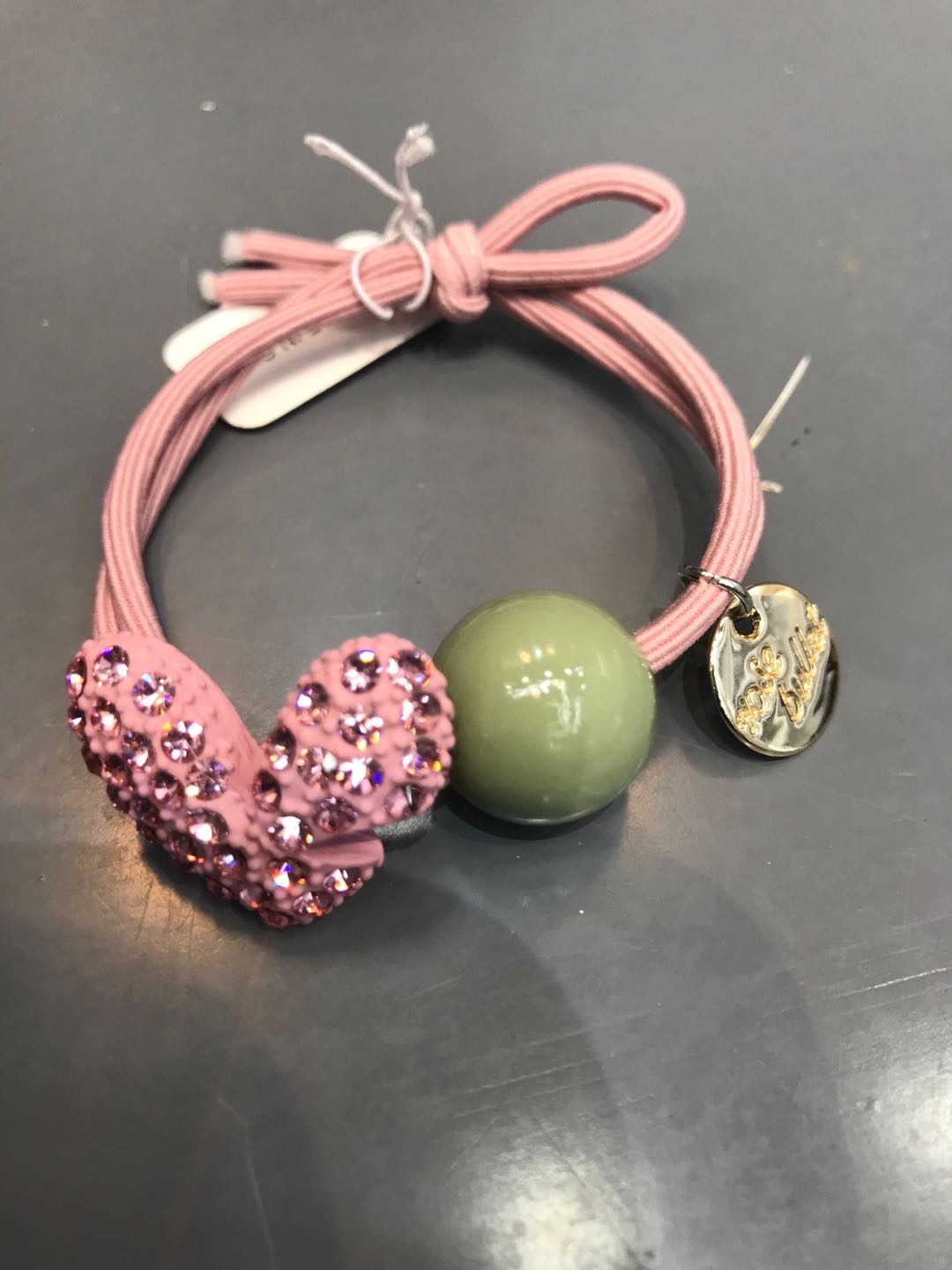 韩式皮筋芭比粉女生甜美水晶头绳女简约韩版网红皮经发圈韩国少女高弹力皮筋发绳头饰图