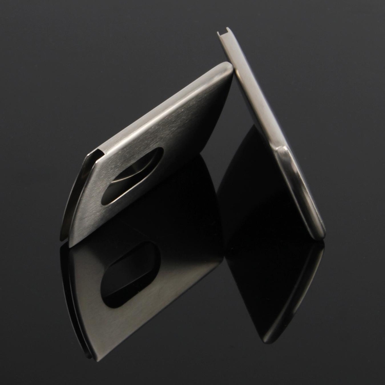 Manufacturer Direct Sales Smooth Stainless Steel Hand Brushed Hand Push Card Holder Metal Card Case Laser Logo Specification drawing