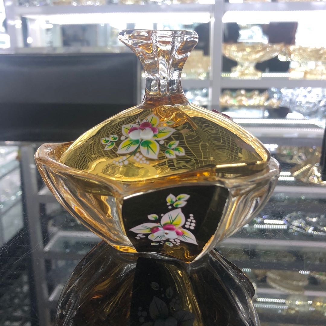 金色多边形糖果罐水晶玻璃罐装饰品