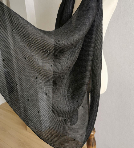 fashion bead pressed polyester scarf shawl display figure 2
