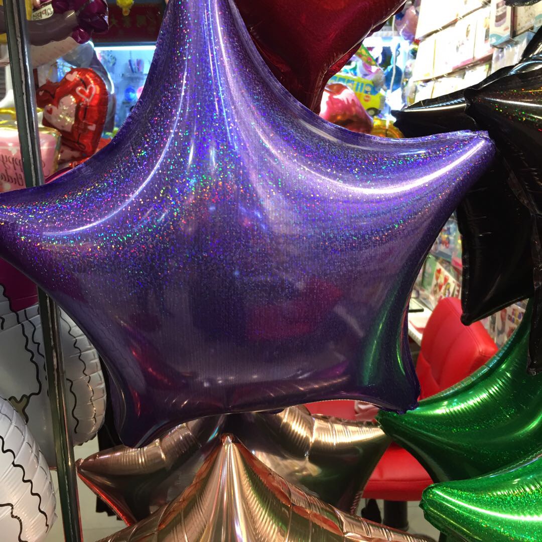 Disposable aluminum film five-pointed star balloon, an environmentally friendly and pollution-free cultural aluminum film balloon