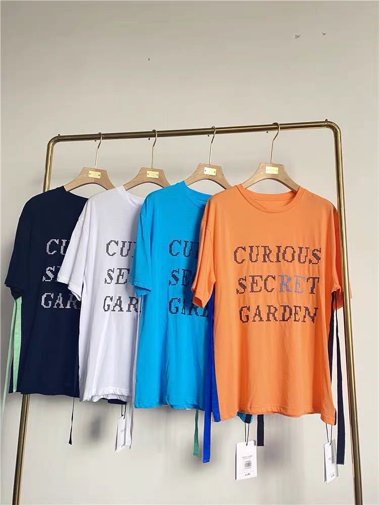 2020 Spring/Summer New Korean style pixel letter short-sleeved T-shirt for women, loose, versatile, simple and slimming top on Instagram